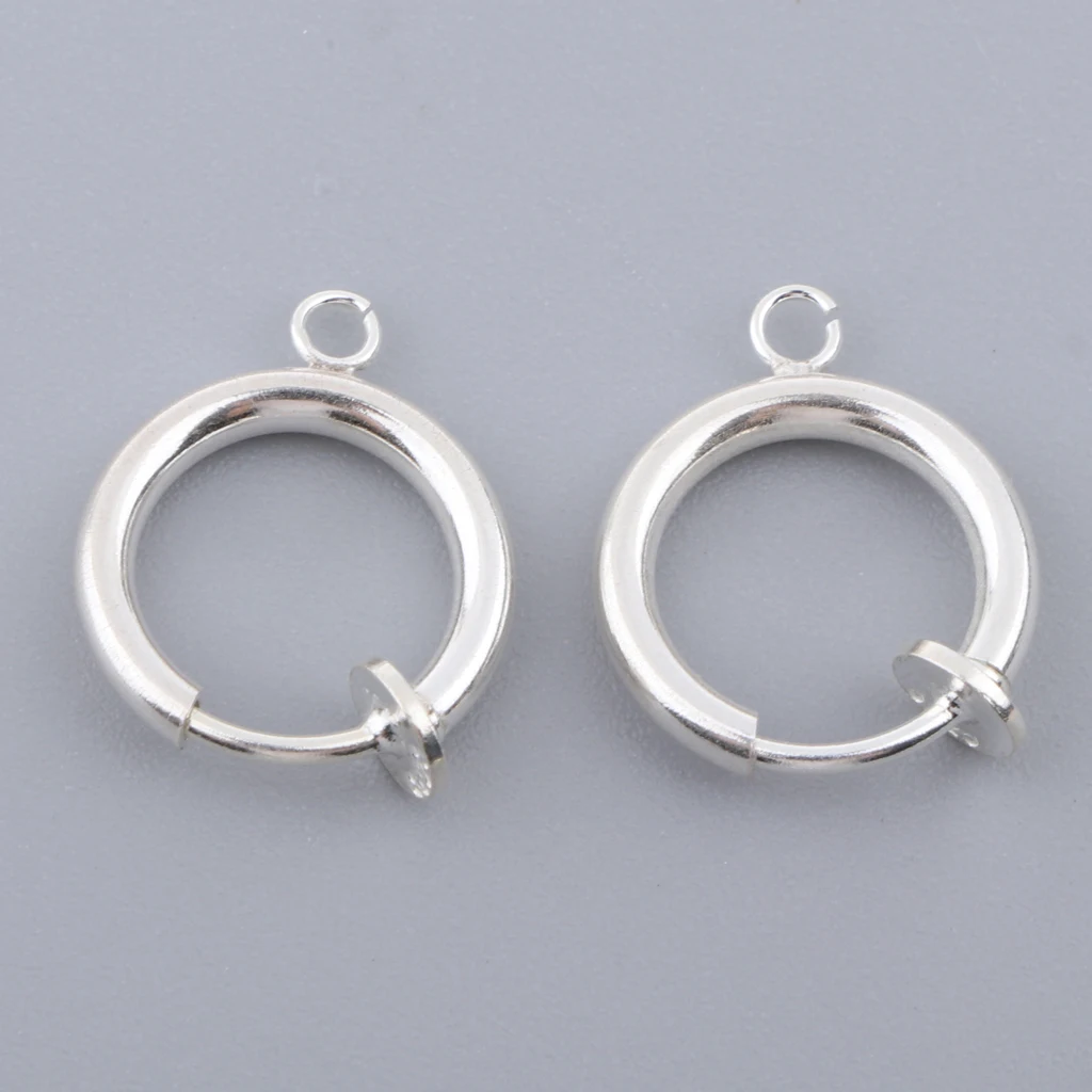 2 Pack Women Clip-on Earring Converter with Easy Open Loop and Hanging Hoop for DIY No Piercing Earrings Hoops For Men Dangling
