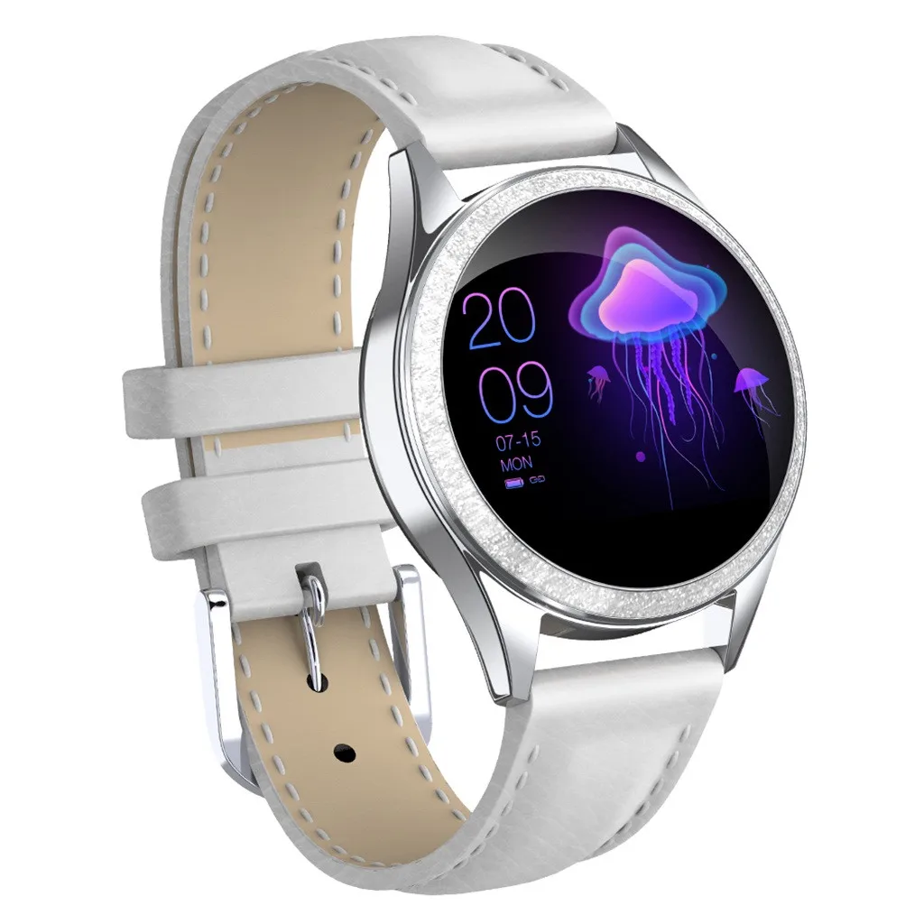 HIPERDEAL KW20 женские умные часы IP68 водонепроницаемый браслет контроля сна спортивные фитнес для Android IOS HD ips круглый экран - Цвет: Белый