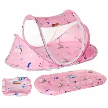 

Baby Bed Travel Protection Mosquito Net with Crib Mattress Pillow Portable Foldable Mosquito Net 0-3 Years Newborn Sleep Bed