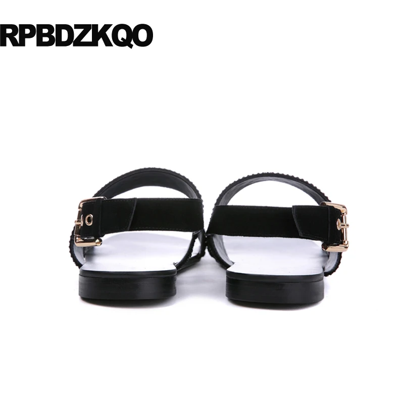 black roman size 46 rhinestone italian native shoes plus genuine leather 45 high quality men gladiator sandals summer gold strap