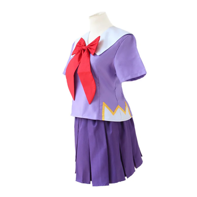 Coshome The Future Diary Gasai Yuno Cosplay Costumes Dresses Uniforms Mirai Nikki Suits Women Girls Blue&Purple Tops Skirts Set (4)