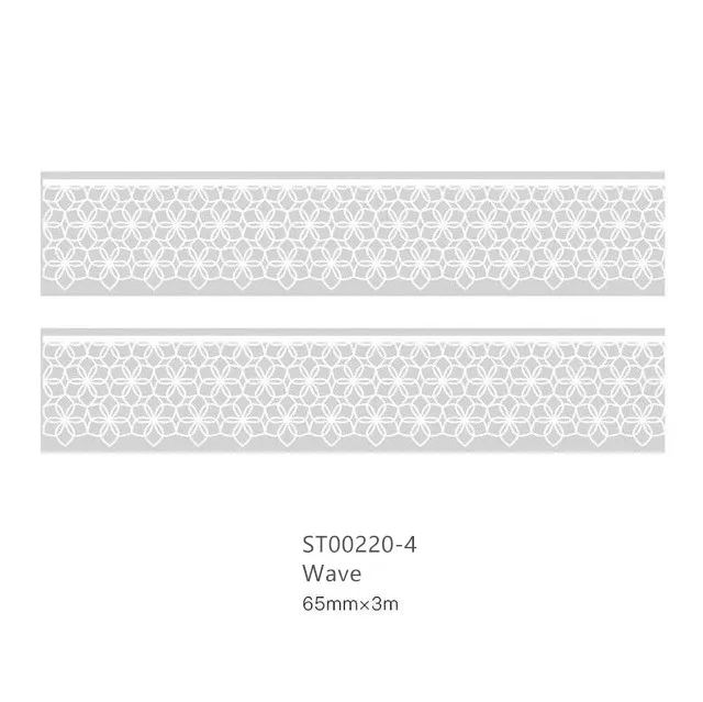 High Quality 65mm Flower Lace Masking Tape Sticker Moon Stars Lace Vintage Matte PET Washi Tape DIY Planner Scrapbooking Escolar - Цвет: Wave