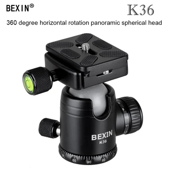 

BEXIN K36 profession 360 degrees panoramic adjustable tripod ball head with pu60 Plate Load bearing 20kg for DSLR Camera