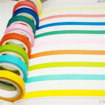 

Adhesive Tape 10 Pcs Rainbow Roll DIY Washi Sticky Paper Tape Masking Tape Self Scrapbooking Decorative Scrapbook Tape Gift
