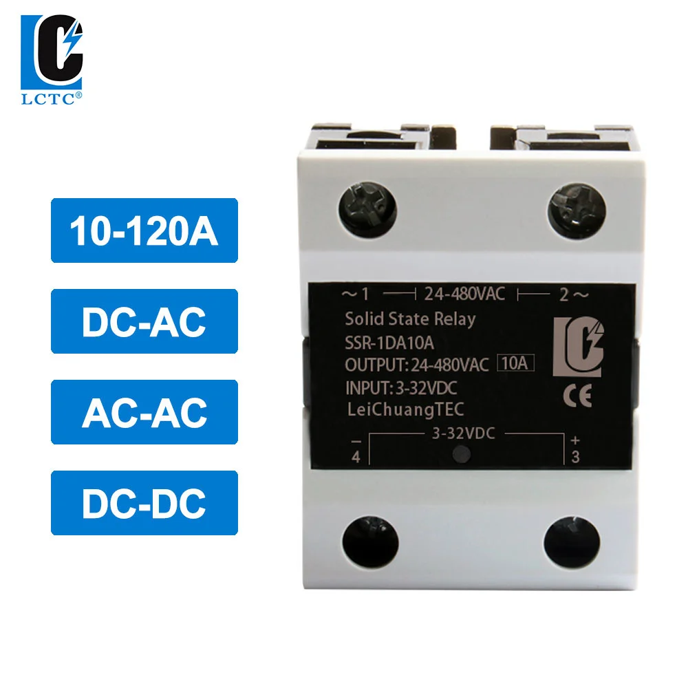 LC SSR DA AA DD 10A 25A 40A 60A 80A 100A 120A High Quality Single Phase Solid State Relay DC-AC AC-AC Control Free Shipping |