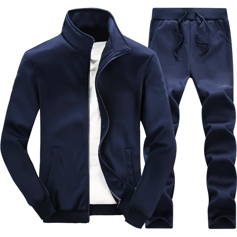 

Autumn And Winter New Style MEN'S Coat Trousers Two-Piece Set Solid Color Sports Jackets Casual Loose-Fit Trousers Sports Two-Pi