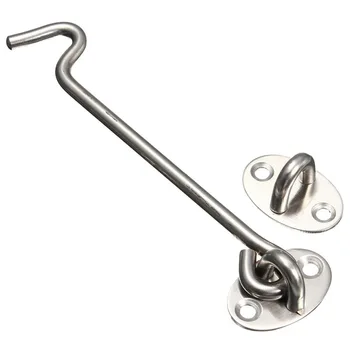 

Stainless Steel Heavy Duty Cabin Hook and Eye Lock for Shed, Gate or Garage Door (200 mm/8 inch)