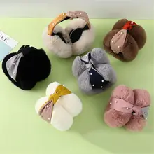 Plush Korean Style Keep Warm Cold Protection Warm Ear Bags Head-mounted Faux Rabbit Fur Women's Winter Earmuffs