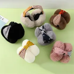 Plush Korean Style Keep Warm Cold Protection Warm Ear Bags Head-mounted Faux Rabbit Fur Women's Winter Earmuffs