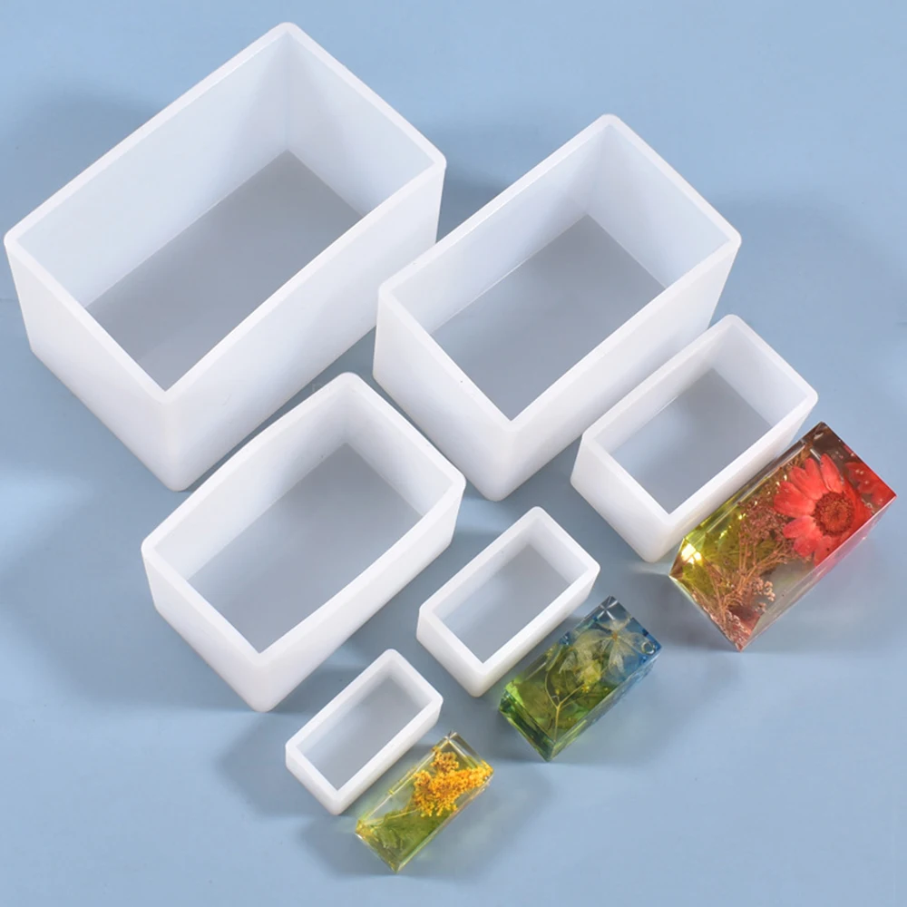 1Pc Square Rectangle Silicone Mold Dried Flowers Plant Epoxy Resin Mould
