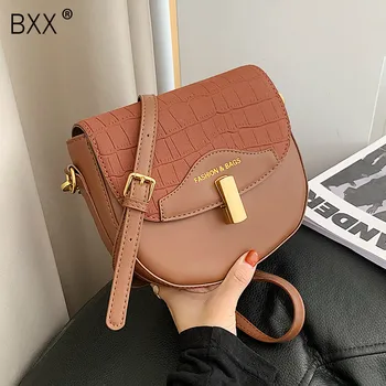 

[BXX] Simple Scrub PU Leather Shoulder Bags For Women 2020 Winter Branded Handbags Trend Women's Luxury Travel Hand Bag HP074