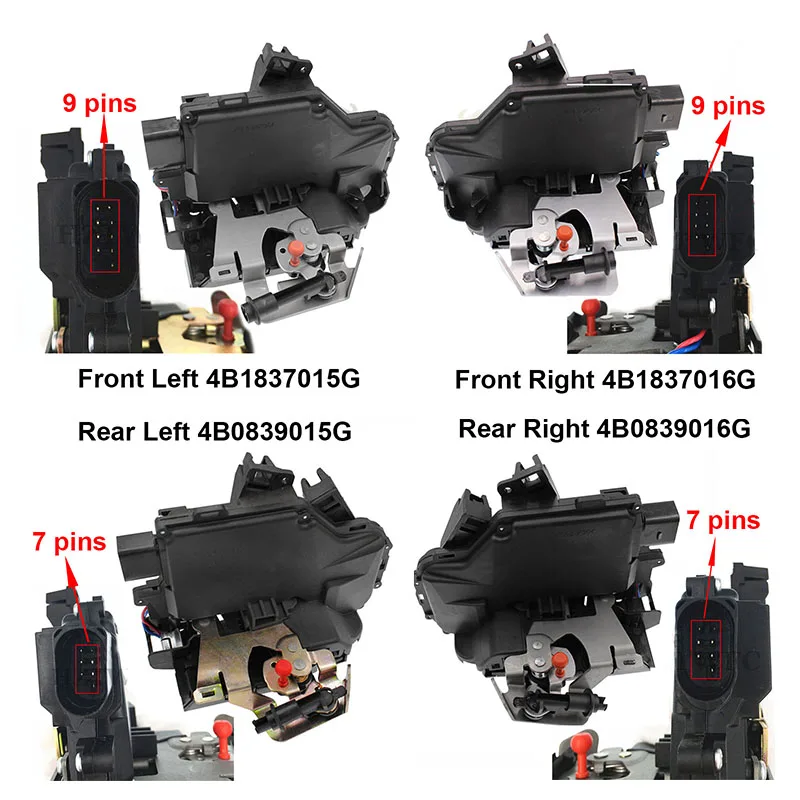 Привод защелки дверного замка передний задний левый и правый для 4B1837015G 4B1837016G
