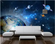 

3d photo wallpaper for walls in rolls custom mural Universe starry sky planet earth living room home decor 3d panels on the wall