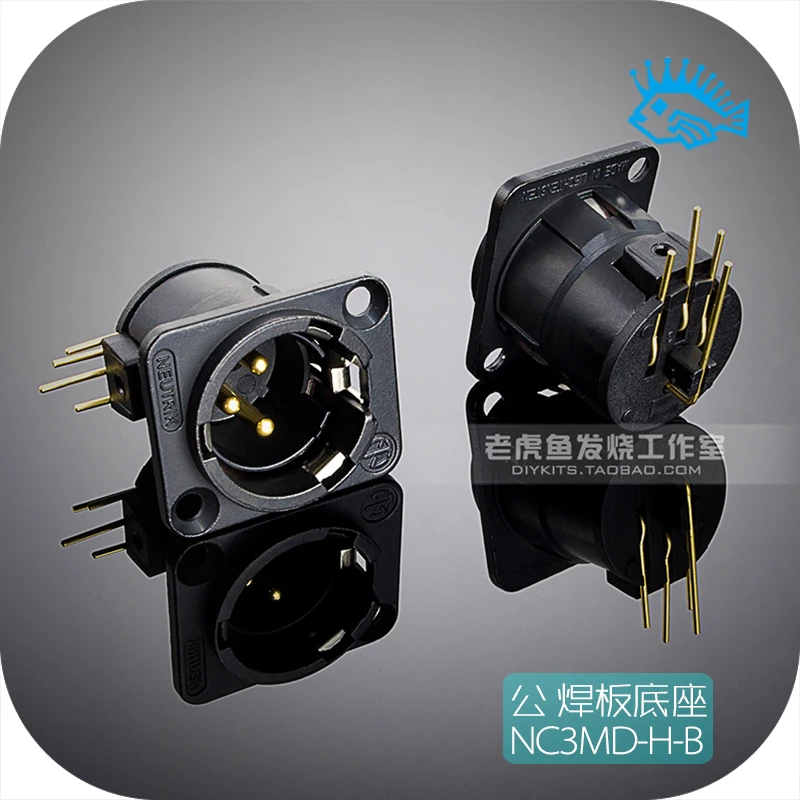 1 шт. NC3MD-H-B cannon XLR Мужской базовый разъем NEUTRIK позолоченный трехжильный угол 90