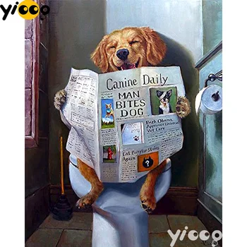 

5D DIY diamond Painting Cross Stitch full square drill embroidery Animal Humor Newspaper Diamond mosaic Home Decor Gift AX0555