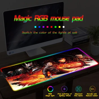 

FFFAS RGB Large Gaming Mouse Pad Gamer Led Computer Anime pad Big Mat with Backlight high definition LED mat for Keyboard Desk