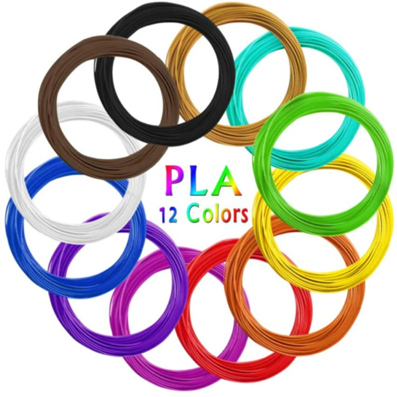 12 Rolls Pla Filament Voor 3D Pen Filament 12 Kleuren 3 Meter Diameter 1.75Mm Plastic Filament Voor 3D Pen 3D Printer Pen Nieuwe