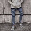 Plus Size Jeans for Men Fashion Knee Hole Stretch Destroyed Frayed Denim Pants Casual Skinny Gray Ripped Jeans Pantalones 3