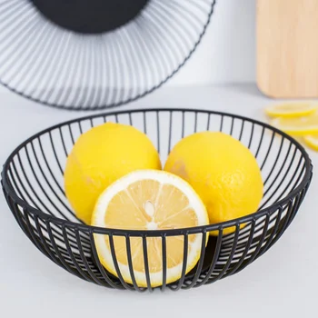 

Nordic Creative Minimalist Fruit Basket Living Room Creative Fruit Drain Basket Home Iron Fruit Vegetable Bowl Storage Basket