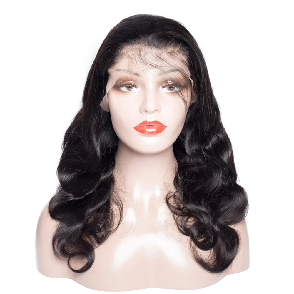 Transparent Body Wave Lace Frontal 13*4*1 Human Hair Wig Preplucked T part Long Length Hair Extensions 26 28inch 180% Density