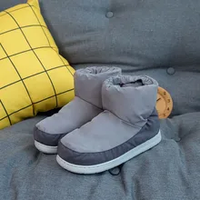 Стиль; обувь для зимы. С высоким берцем обувь с плюшевой подкладкой для отдыха; комнатные туфли из хлопка на нескользящей подошве ярких цветов Хлопковая обувь