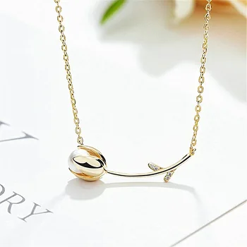 

2020 New Arrival Trendy Simple Simulated-pearl Tulip Chokers Necklaces For Women Temperament Metal Jewelry Oorbellen Gift