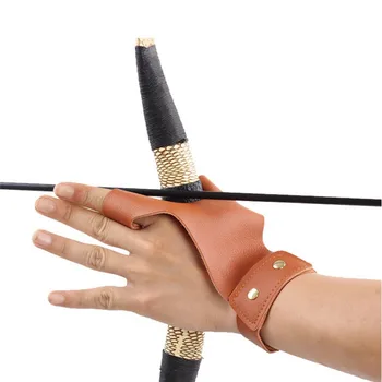

1pcs Adjustable Archery Glove Thumb Index Finger Tab Guard Protective Gloves Traditional Outdoor Hunting Unisex Finger Protector