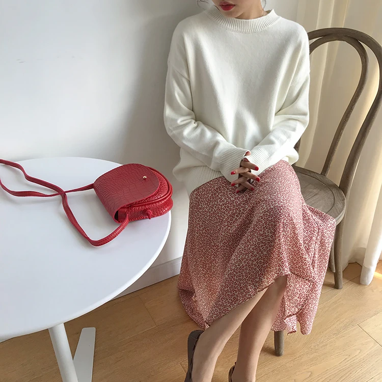 Basic Knit O-Neck Jumpers Women Sweater Casual Loose Winter Long Sleeve Sweater Women Pullovers Streetwear 2 orders