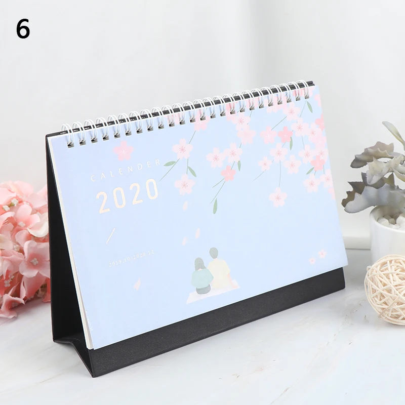 F Год Серьги "Вишня" цветет и календарь с кошками DIY Настольный календарь ежедневный планировщик расписаний,07~,12 - Цвет: F