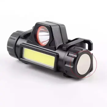 

COB Waterproof LED Headlight Work Light Double Light Modes Built-in Magnetic Headlight with 18650 Battery for Fishing Camping