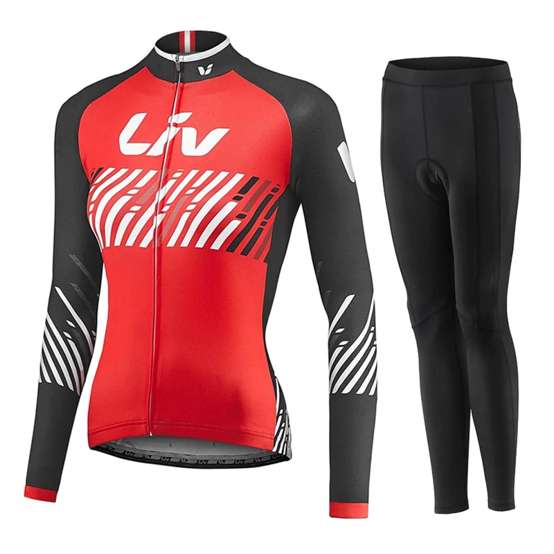 Cycling suit liv Pro Cycling Jersey Set Long Sleeve Breathable MTB Bike Clothes Wear Bicycle Cycling Clothing Ropa Maillot Ciclismo - Цвет: Cycling suit