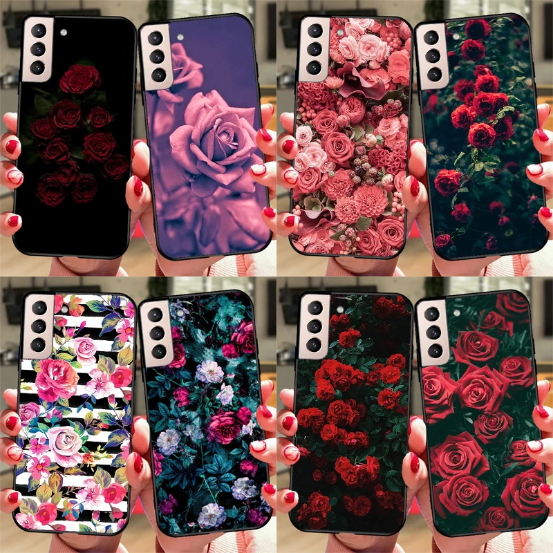 Custodia Flower Red Rose Per Samsung Galaxy S23 Ultra Note 20 10 S9 S10 Plus S20 S21 Fe S22 Ultra Cover Per Telefono