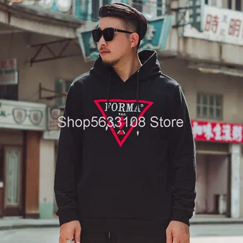 

W1218 Clothing Big Size Men's Wear Sweater Young Men With Cap Pure Cotton Cap Shirt Plus Fat Plus Size Length Sleeve