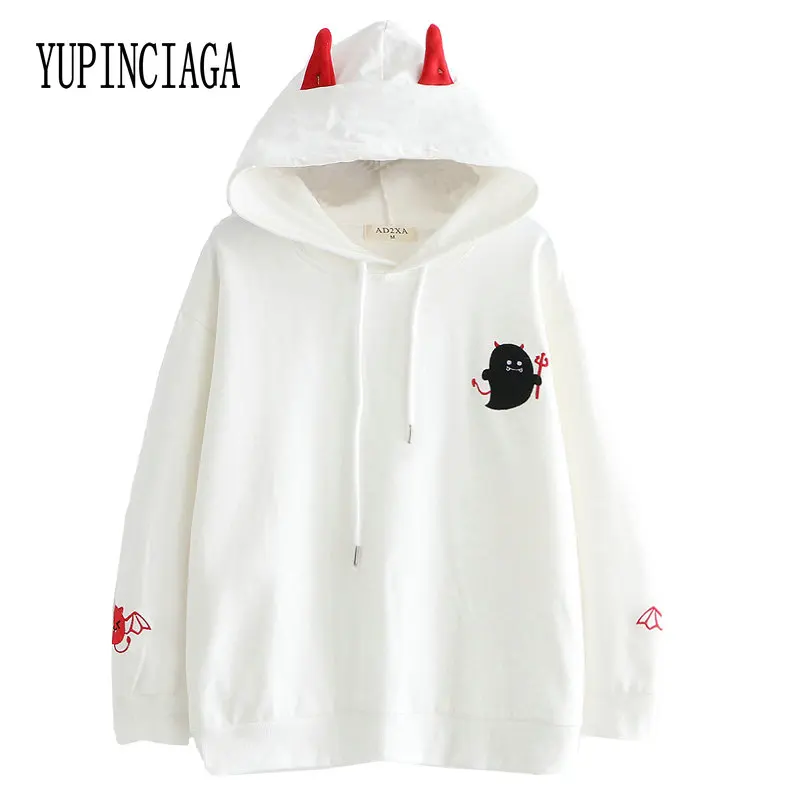 Женская толстовка с капюшоном и ушками на капюшоне весна 2020 Повседневная