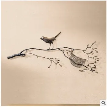 

Nordic Simple Iron Art Bird Branch Wall Decoration TV Wall Background Decoration Bird Nest Branch Wall Decoration