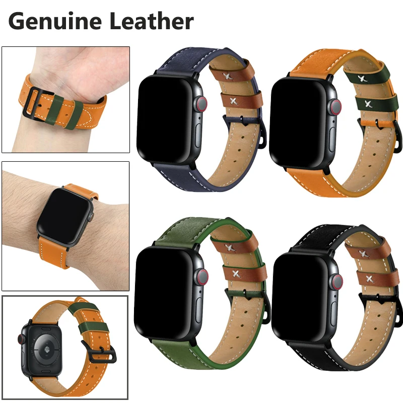 

High quality Leather loop for iWatch 40mm 44mm Sports Strap Single Tour band for Apple watch 42mm 38mm Series 1 2 3 4 5
