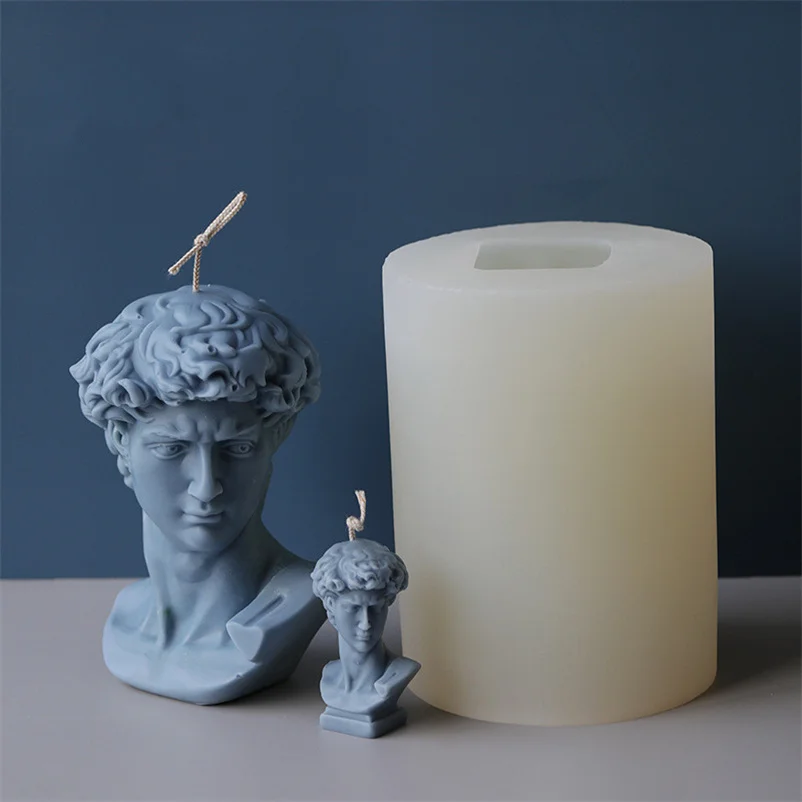3D Silicone David Plaster Portrait Candle Mold Big Aromatherapy Candles DIY Non-stick human shape soap Material Molds | Дом и сад