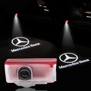 

2 pcs Car Welcome light Car Door light For Mercedes Benz W205 W176 W246 W242 W212 E A B C GLA GL ML Class projector lamp Styling