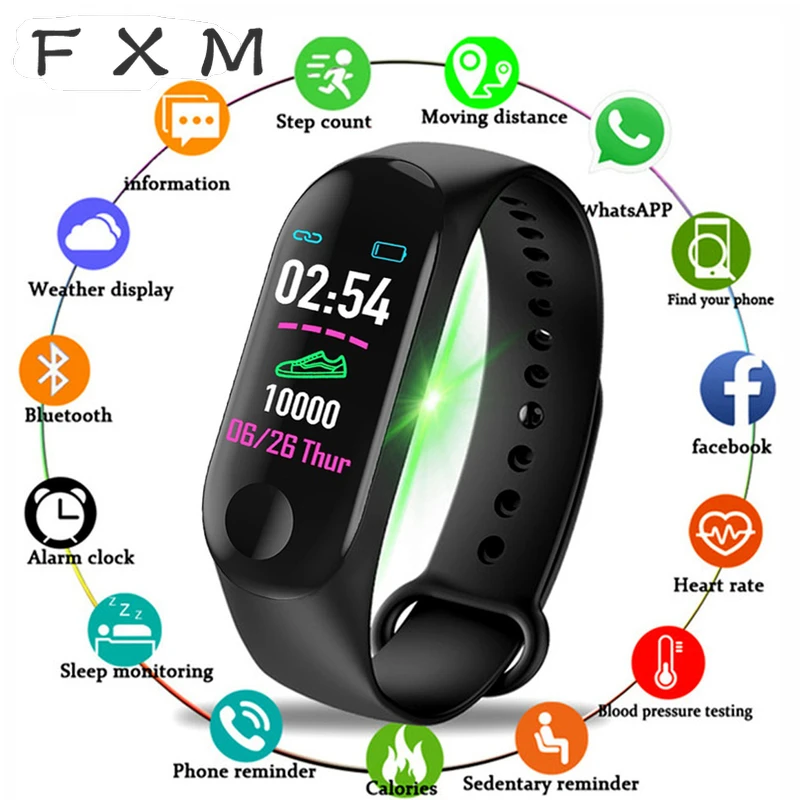 

M3 Plus Smart Bracelet Heart Rate Blood Pressure Health Waterproof Smart Watch M3 Pro Bluetooth Watch Wristband Fitness Tracker