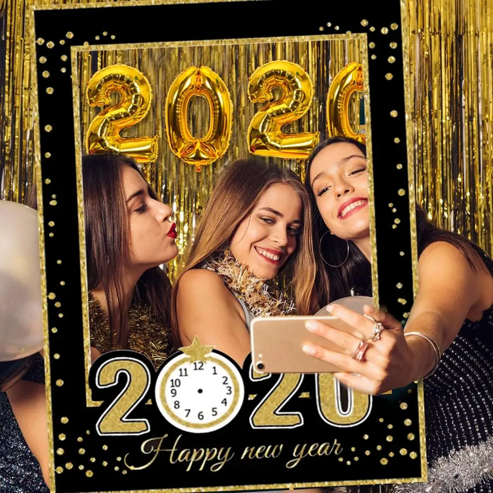 

FENGRISE 2020 Happy New Year Christmas Decoration For Home Photo Booth Frame Props 2019 Navidad Gift New Year Eve Party Supplies