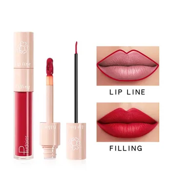 

Matte 2 In 1 Lip Liner Pen With Lip Gloss Double Head Lip Glaze Lip Line Red Velvet Liquid Lipstick Waterproof Makeup