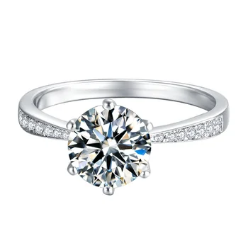 

inbeaut 2 Ct Moissanite Ring 925 Sterling Silver D Color Pass Diamond Test Certificate Excellent Cut Moissanite Engagement Rings