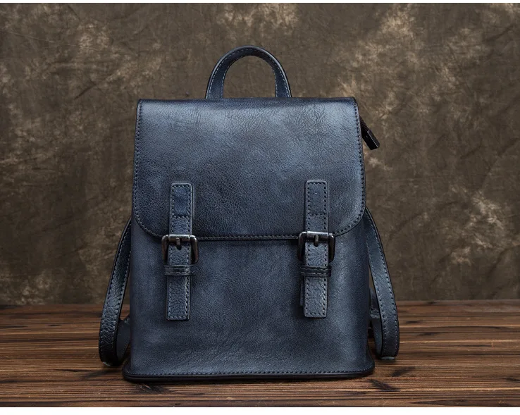 Women's Backpack Real Cowhide Bookbag Female Shoulder Bags High Quality Genuine Leather Casual Backpacks Student Bag School Bag