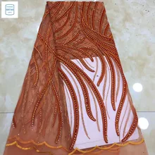 Нигерийские кружева с блестками ткань вышитая талевая кружевная ткань Высококачественная французская Тюлевая кружевная ткань st1970