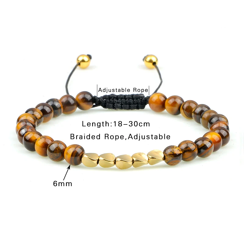 Irregular Copper Beads Braided Bracelet Natural 6mm Tiger Volcanic Lava Bangle For Women Men Handmade Ethnic Tibetan Jewelry - Image 6