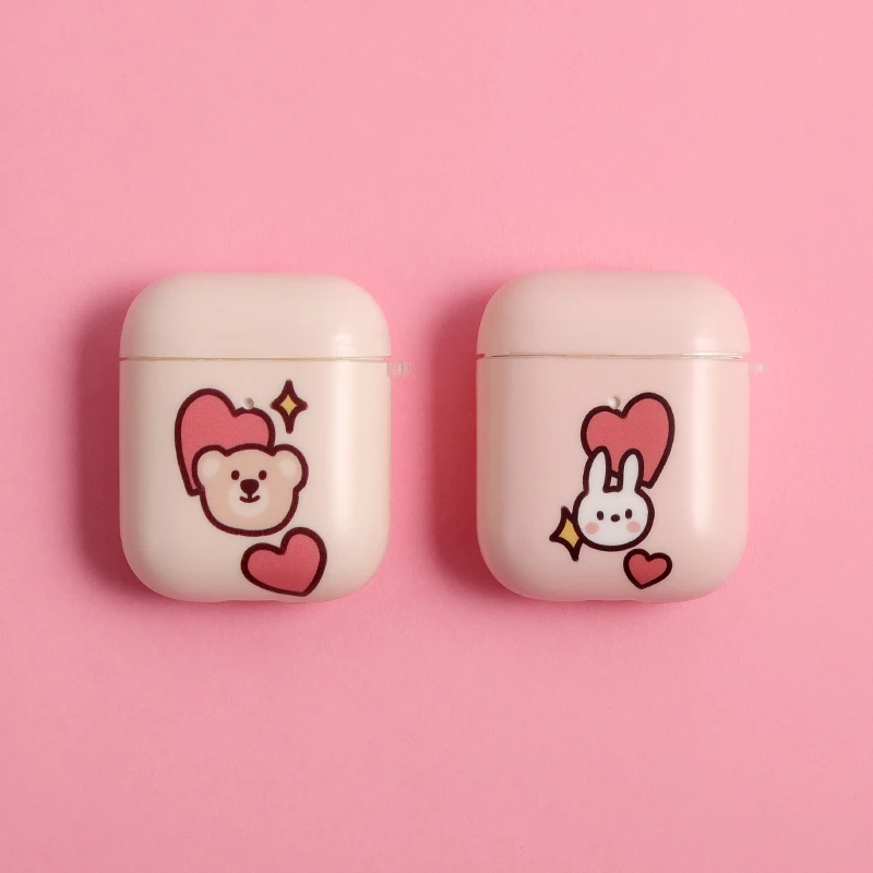 Мультфильм любовь медведь силиконовые чехлы для Airpods 2 милый Kawaii беспроводной