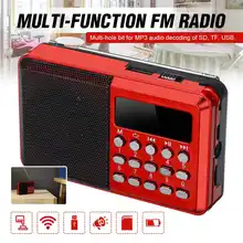 Горячая портативный радио Ручной цифровой FM usb TF MP3 плеер радио приемник DC 5 В 0.5A динамик usb зарядный кабель