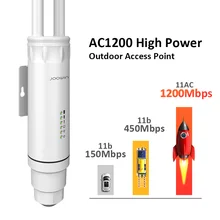 Joowin – répéteur wifi sans fil AC1200, 1200 mb/s, double bande, 2.4/5Ghz, pour l'extérieur, extension longue portée, PoE
