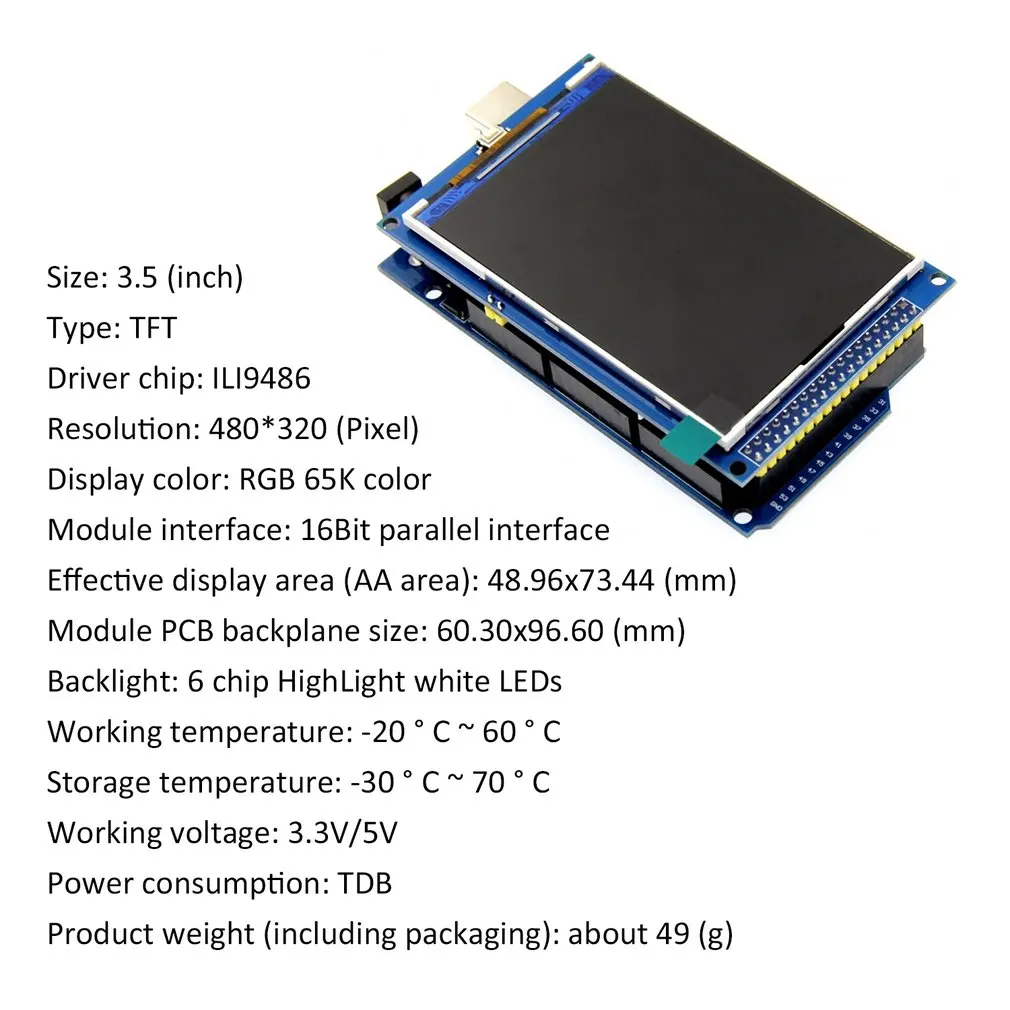 3,5 дюймовый TFT lcd-scherm модуль Ultra HD 320X480 voor для Arduino
