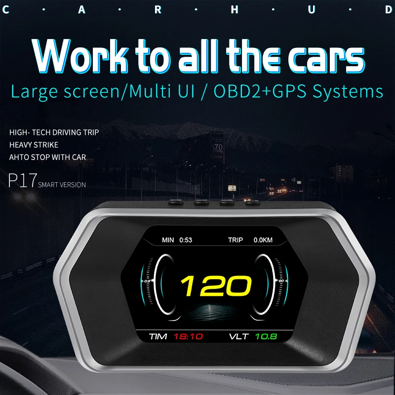   ÷ P17 ֽ  ý OBD + GPS Ʈ ڵ HUD     ˶    µ RPM